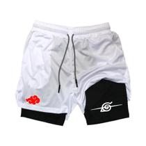 Shorts De Treino Masculinos De Secagem Rápida Com Dupla Camada, Estilo Anime Hip-Hop, Multiuso Para