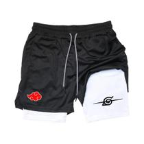 Shorts De Treino Masculinos De Secagem Rápida Com Dupla Camada, Estilo Anime Hip-Hop, Multiuso Para
