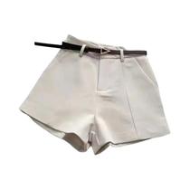 Shorts de Verão Femininos - Cintura Alta, Modelo Evaseê com Cinto - Estilo Coreano Chic