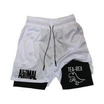 Shorts De Verão Masculinos Com Estampa De Pato Em Desenho Animado, Secagem Rápida, Camada Dupla,