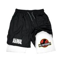 Shorts De Verão Masculinos Com Estampa De Pato Em Desenho Animado, Secagem Rápida, Camada Dupla,