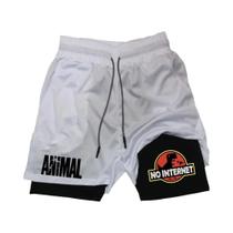 Shorts De Verão Masculinos Com Estampa De Pato Em Desenho Animado, Secagem Rápida, Camada Dupla,