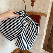 Shorts De Verão Para Meninos E Meninas Em Algodão Com Listras E Cintura Elástica 0-4 Anos Casual Shorts De Verão Para Meninos E Meninas Em Algodão Com Listras E Cintura Elástica 0-4 Anos Casual