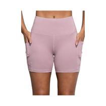 Shorts De Yoga De Cintura Alta Para Mulheres Com Bolsos, Efeito Levanta Bumbum, Ajuste Slim, Roupas