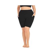 Shorts De Yoga De Cintura Alta plus Size Para Mulheres, Leggings De Treino Com Dois Bolsos, Estilo