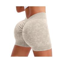 Shorts De Yoga Femininos De Cintura Alta, Secagem Rápida, Estilo Biker, Levanta Bumbum, Cintura Em