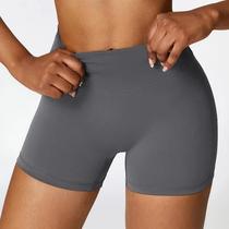 Shorts De Yoga Femininos De Cintura Alta Secagem Rápida Levanta O Bumbum Fitness Corrida Ciclismo