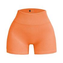 Shorts De Yoga Femininos De Cintura Alta Sem Costura Com Efeito Levanta Bumbum, Elásticos Para