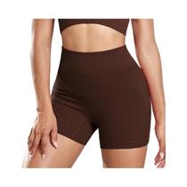 Shorts De Yoga Sem Costura De Cintura Alta Femininos Para Verão, Elásticos, Com Efeito Levanta