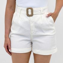 Shorts Dipanno Tecido Alfaiataria com Cinto Feminino