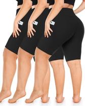 Shorts Diu Life Biker Plus Size para mulheres de cintura alta de 8 polegadas