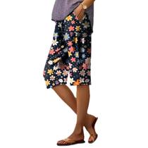 Shorts domirica Wide Leg para mulheres com estampa floral vintage 5GG Shorts domirica Wide Leg para mulheres com estampa floral vintage 5GG