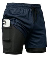 Shorts Dry Fit 2 Em 1 Masculino Térmico Compressão Corrida Shorts Dry Fit 2 Em 1 Masculino Térmico Compressão Corrida