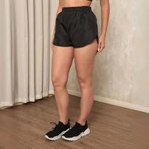 Shorts Dry Fit Feminino Academia Leve Fitness Corrida Treino Tamanho:MCor:Preto