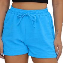 Shorts Duna feminino curto tecido duna com bolsos e elastico