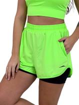 Shorts Duplo Feminino Beach Sport NEONCOLORS - Verde Neon