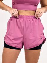 Shorts Duplo Feminino Beach Sport - Rosa Floral