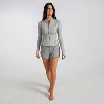 Shorts Duplo Feminino Fitness Sport Treino Cinza Alma Genius Shorts Duplo Feminino Fitness Sport Treino Cinza Alma Genius