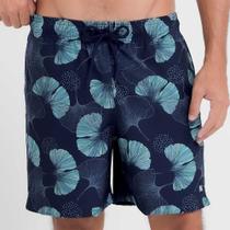 Shorts elastano estampado de dente de leão
