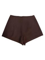 Shorts elegantes, casuais, de cintura alta, mini marrons, femininos winkbay