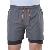 Shorts Elite 2 em 1 Academia Corrida Bolso Oculto Poliamida