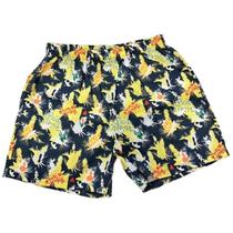 Shorts Elite Básico Tropical Masculino - Marinho e Amarelo