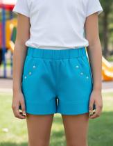 Shorts em Sarja com pedras strass super fofo nº 4 ao 10