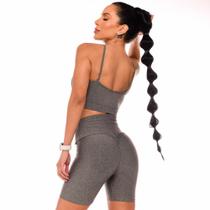 Shorts Empina Bumbum Fitness Feminino Cinza