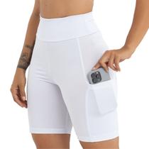 Shorts Esportivo Cós Alto Com Bolso Lateral Suplex Reforçado S/transparência Slim Fitness Básico 3038A