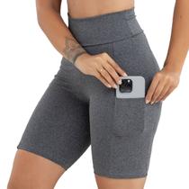 Shorts Esportivo Cós Alto Com Bolso Lateral Suplex Reforçado S/transparência Slim Fitness Básico 3038A