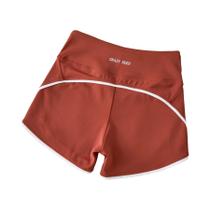 Shorts Esportivos De Cintura Alta Com Contraste De Cores, Elásticos, Ajuste Justo Para Yoga E Shorts Esportivos De Cintura Alta Com Contraste De Cores, Elásticos, Ajuste Justo Para Yoga E