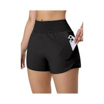 Shorts Esportivos De Cintura Alta Para Mulheres 2024 Com Bolsos Para Corrida E Atividades Ao Ar