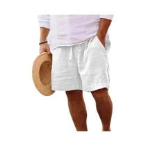 Shorts Esportivos De Linho Masculinos Para O Verão Com Bolso, Calças De Fitness Para Corrida E