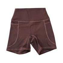 Shorts Esportivos Femininos De Cintura Alta Com Bolsos, Leggings Para Yoga, Corrida E Fitness