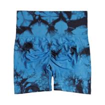 Shorts Esportivos Femininos de Cintura Alta - Sem Costura, Tie Dye, Elástico e com Controle de Barriga