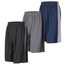 Shorts esportivos LukBerd para homens, pacote com 3 unidades abaixo do joelho com bolsos