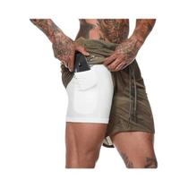 Shorts Esportivos Masculinos 2 em 1 - Ideal para Corrida, Praia, Academia e Treinamento