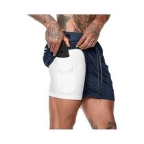 Shorts Esportivos Masculinos 2 em 1 - Ideal para Corrida, Praia, Academia e Treinamento