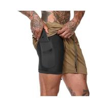 Shorts Esportivos Masculinos 2 em 1 - Ideal para Corrida, Praia, Academia e Treinamento