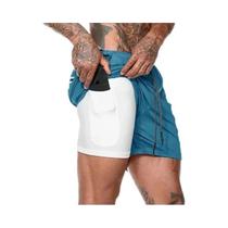 Shorts Esportivos Masculinos 2 em 1 - Ideal para Corrida, Praia, Academia e Treinamento