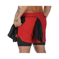 Shorts Esportivos Masculinos Camuflados Para Academia, Respirável, Camada Dupla, Corrida, Corrida,