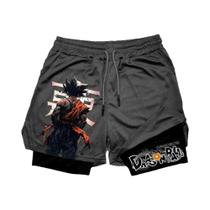 Shorts Esportivos Masculinos De Verão Com Estampa Dragon Ball Goku, Dupla Camada, Respirável, Shorts Esportivos Masculinos De Verão Com Estampa Dragon Ball Goku, Dupla Camada, Respirável,