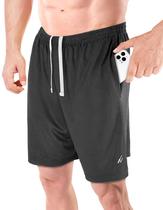 Shorts esportivos masculinos NY Threads Quick Dry Large Dark Grey