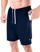 Shorts esportivos masculinos NY Threads Quick Dry Large Navy