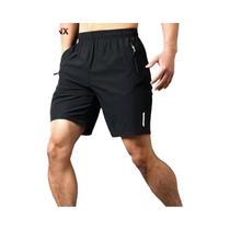 Shorts Esportivos Masculinos Pretos De Secagem Rápida E Respiráveis Com Cintura Elástica, Tamanho