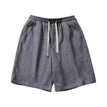 Shorts Esportivos Masculinos Soltos Em Algodão Preto Puro Para Quatro Estações, Fitness, Casual,