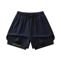 Shorts Esportivos Unissex S-5XL De Camada Dupla Antirreflexo 2025, Conjunto De Três Peças Para