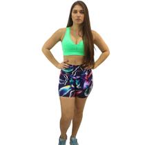Shorts Estampado Academia Fitness DA Modas Tecido de Suplex Poliamida com Protecao UV Shorts Estampado Academia Fitness DA Modas Tecido de Suplex Poliamida com Protecao UV