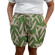 Shorts Estampado Feminino Com Bolsos Casual