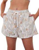 Shorts Eutten Women Camo Sweat, cintura elástica com bolsos